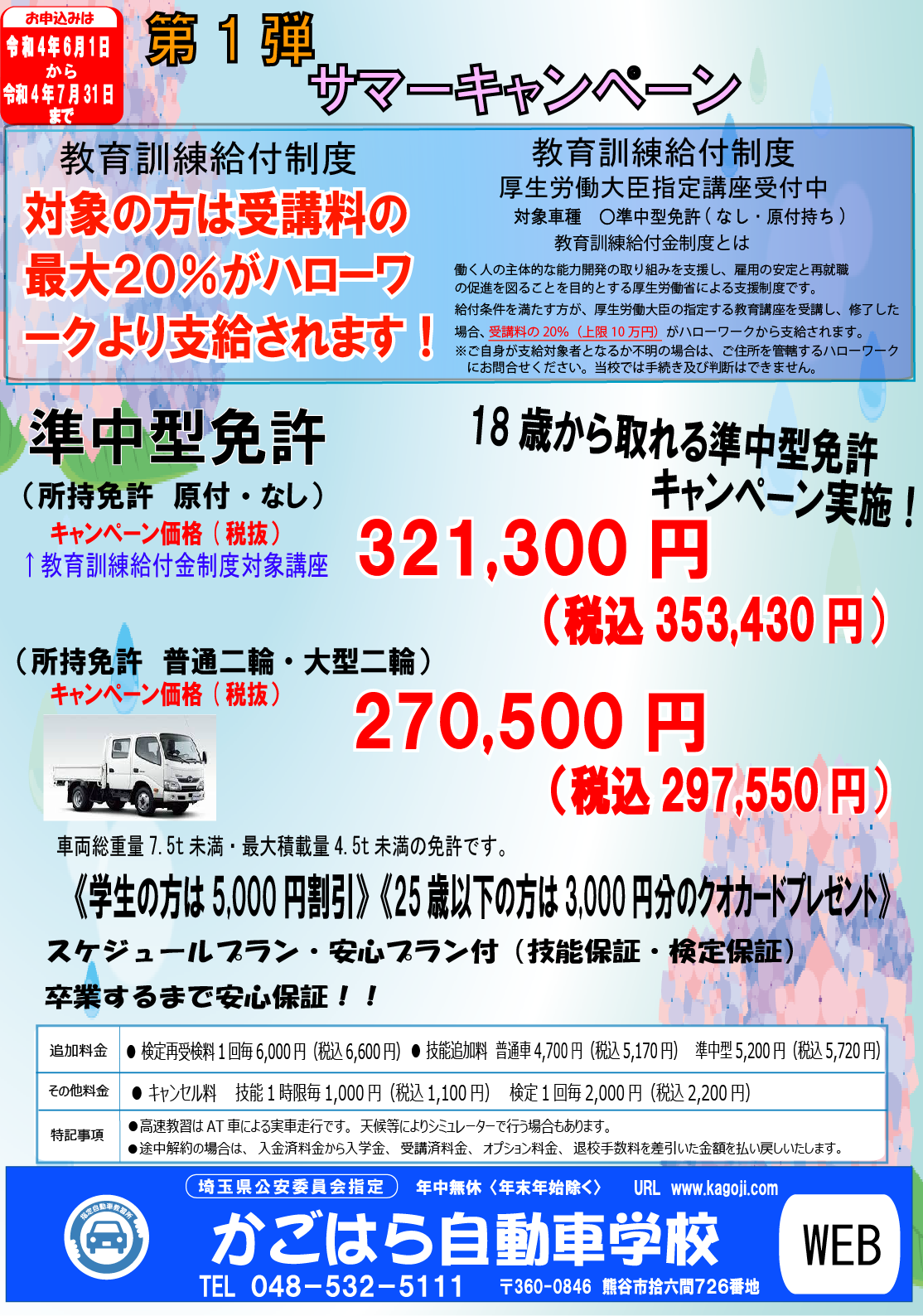 埼玉県川越市 普通車atコース キャンペーン料金